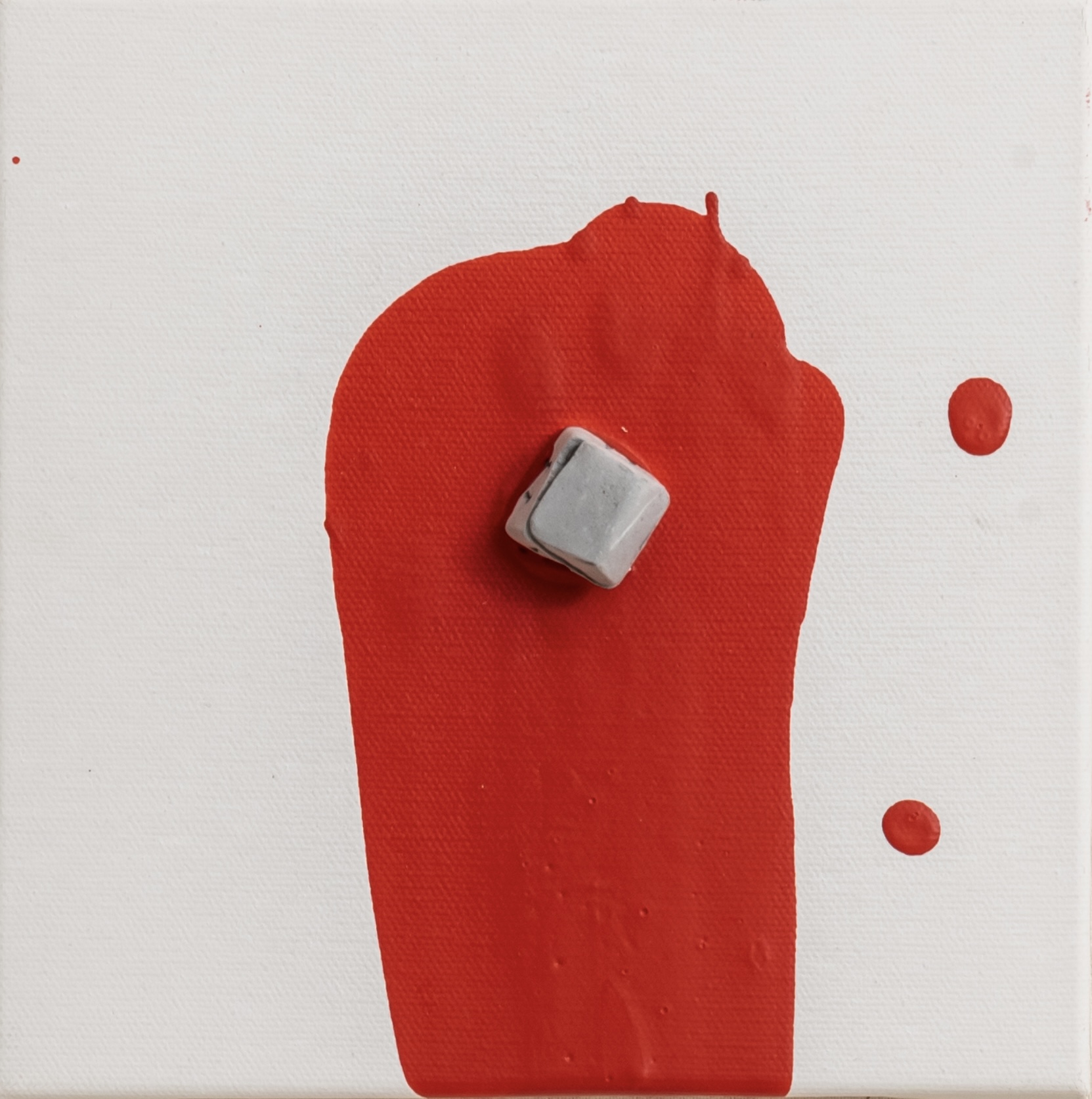 The places no22   ceramic & acrylic on canvas20 cm x 20 cm