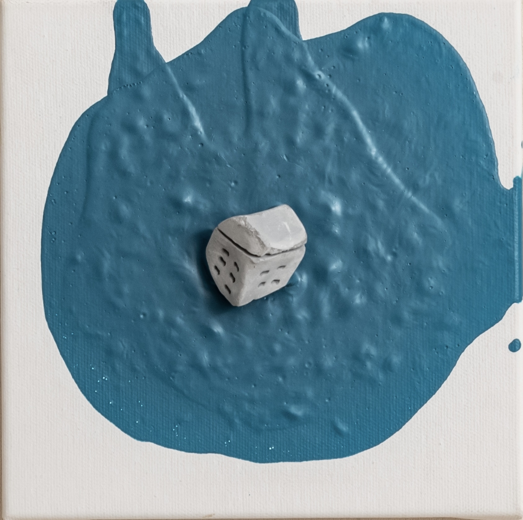 The places no40   ceramic & acrylic on canvas20 cm x 20 cm