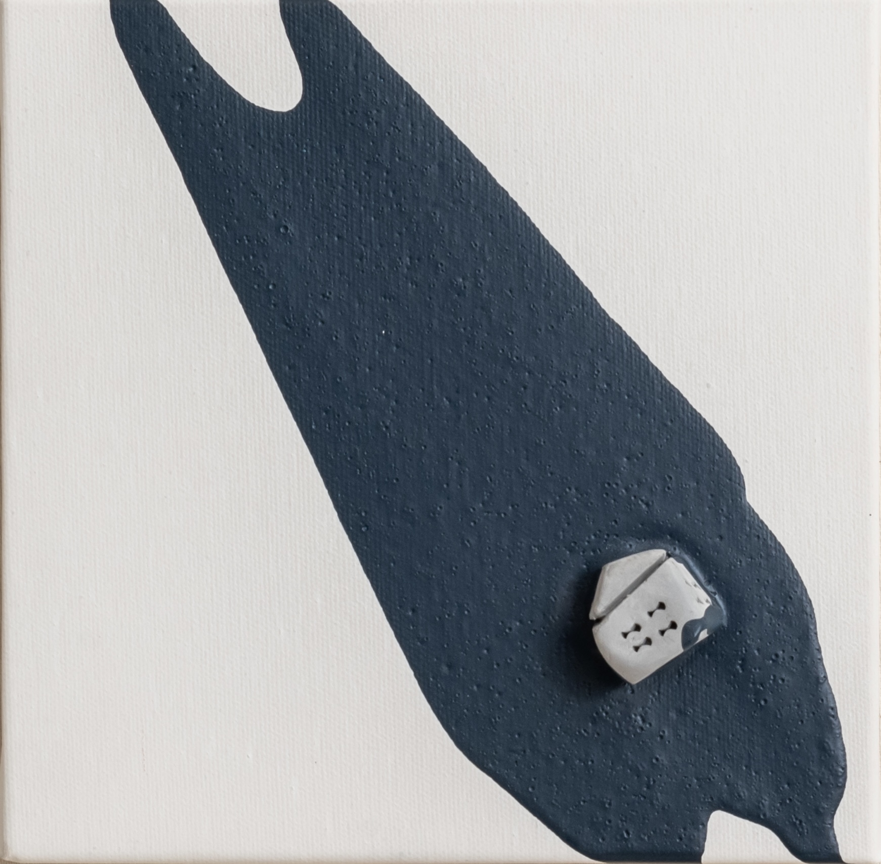 The places no16   ceramic & acrylic on canvas20 cm x 20 cm