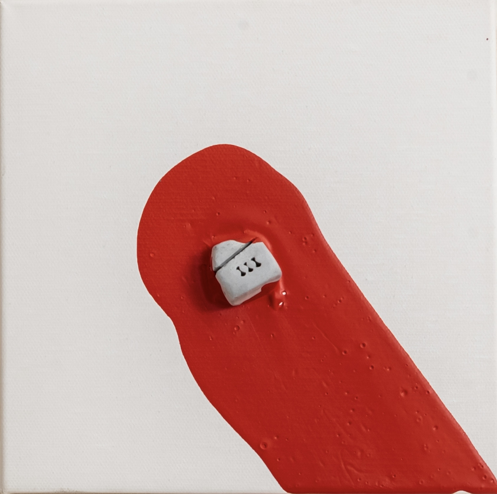 The places no21   ceramic & acrylic on canvas20 cm x 20 cm