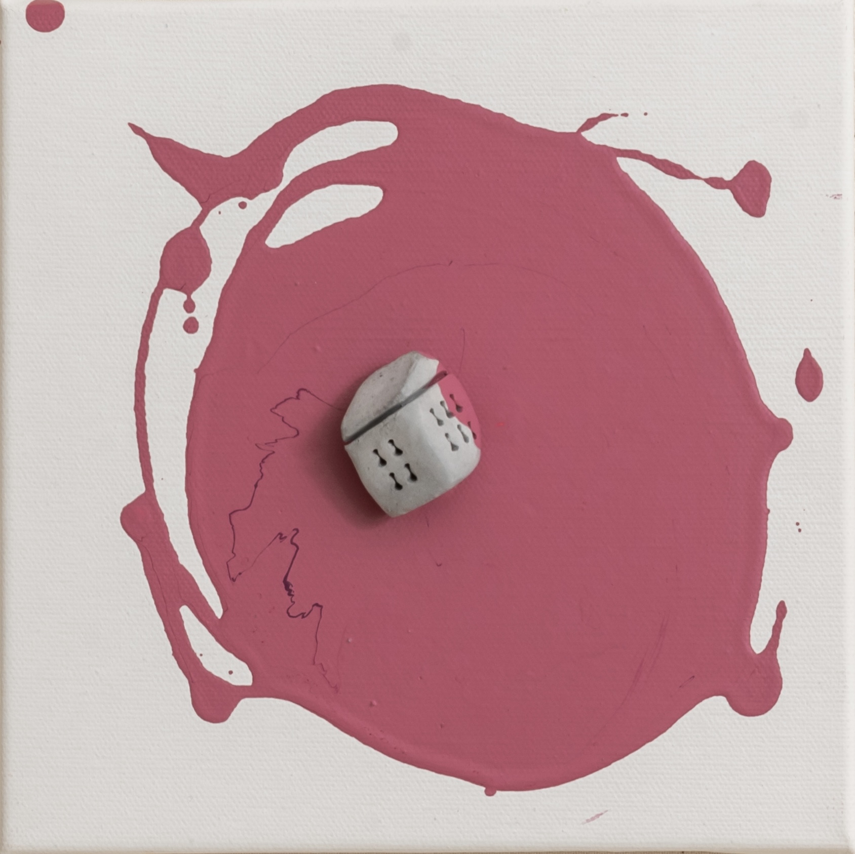 The places no27   ceramic & acrylic on canvas20 cm x 20 cm