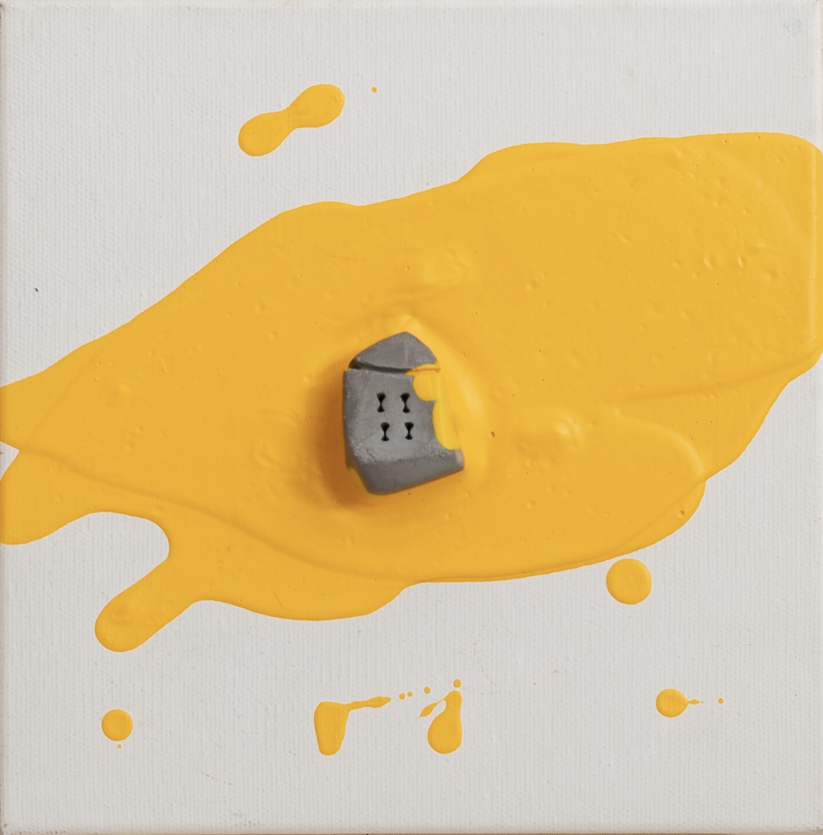 The places no14   ceramic & acrylic on canvas20 cm x 20 cm