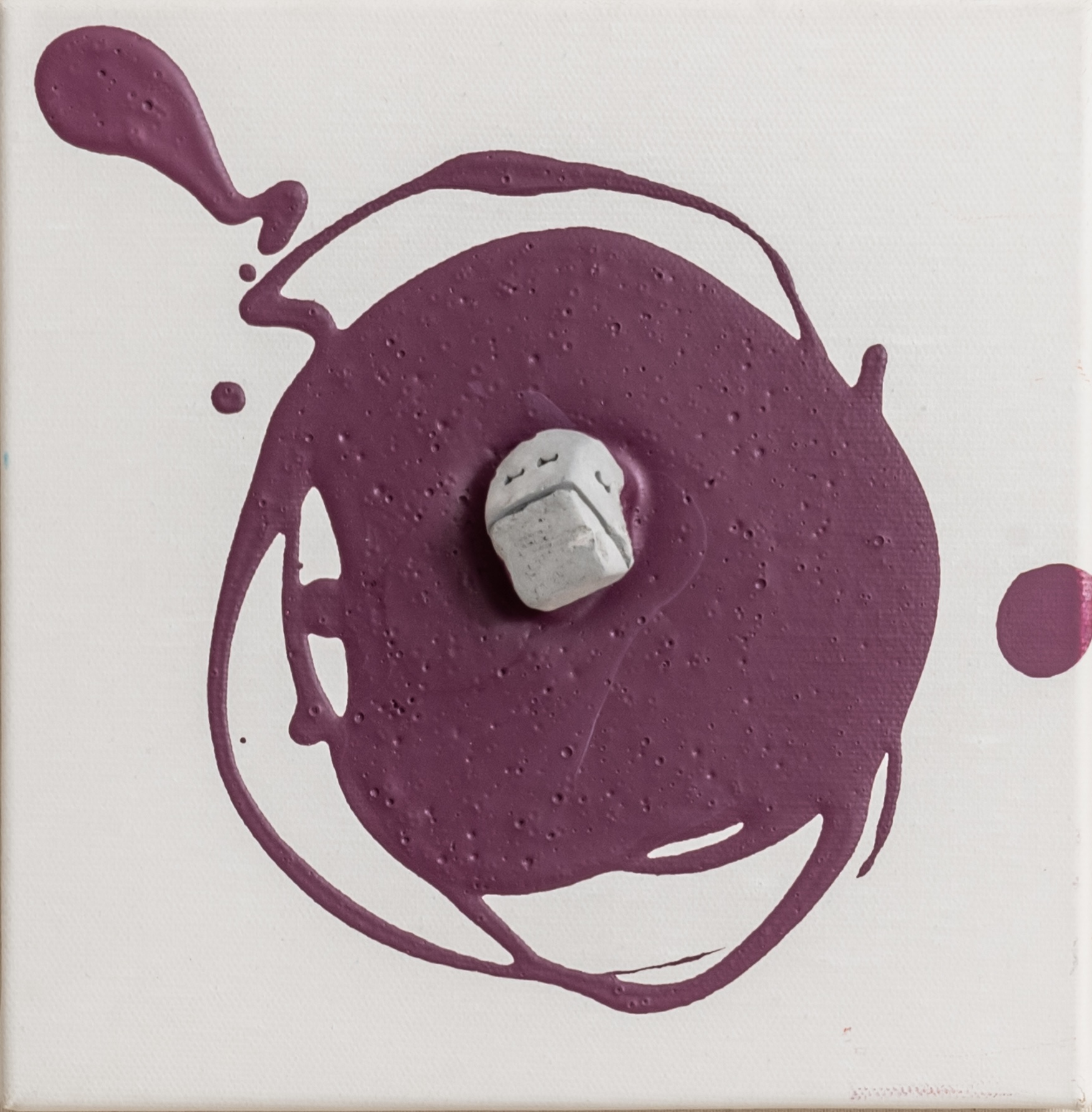 The places no26   ceramic & acrylic on canvas20 cm x 20 cm