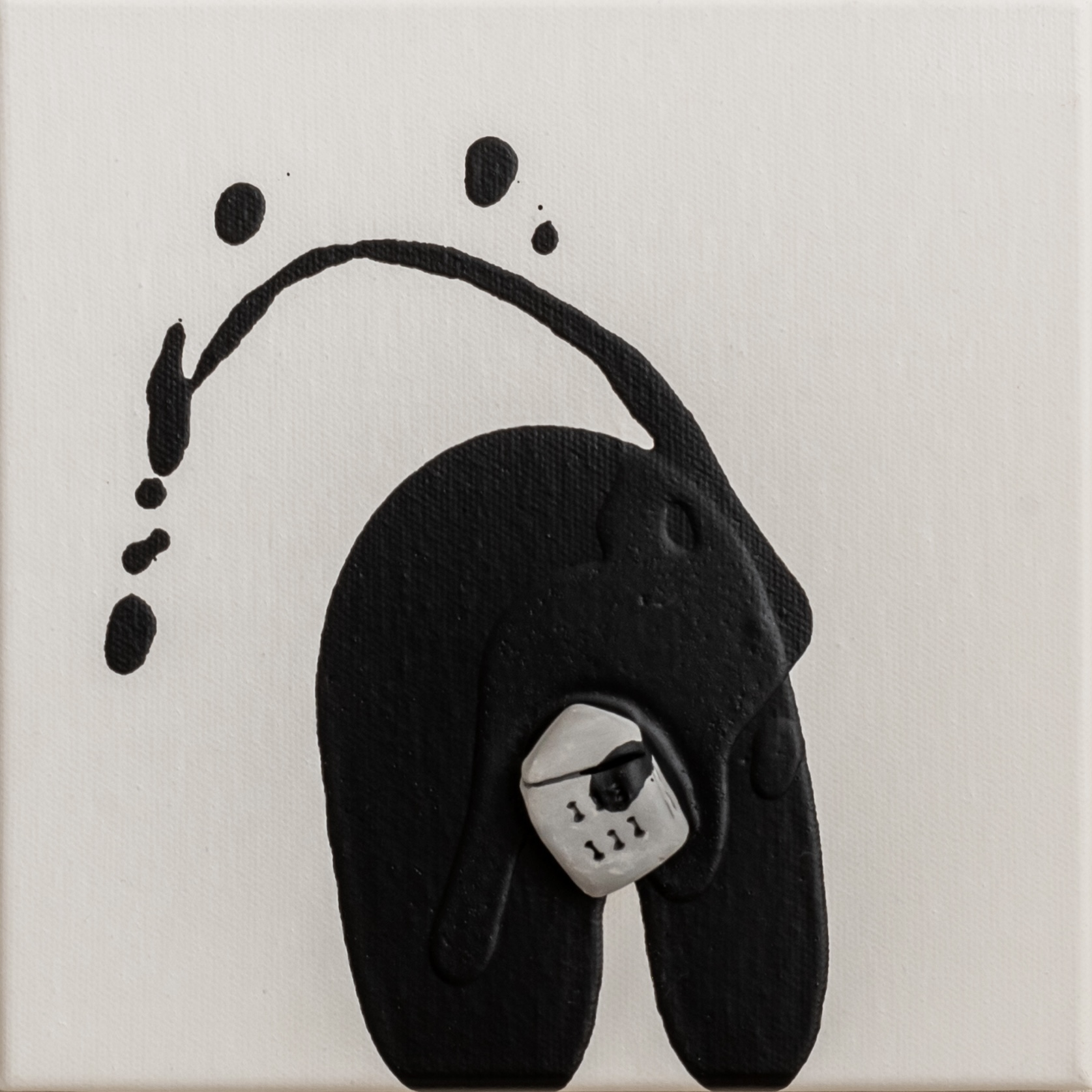 The places no36   ceramic & acrylic on canvas20 cm x 20 cm