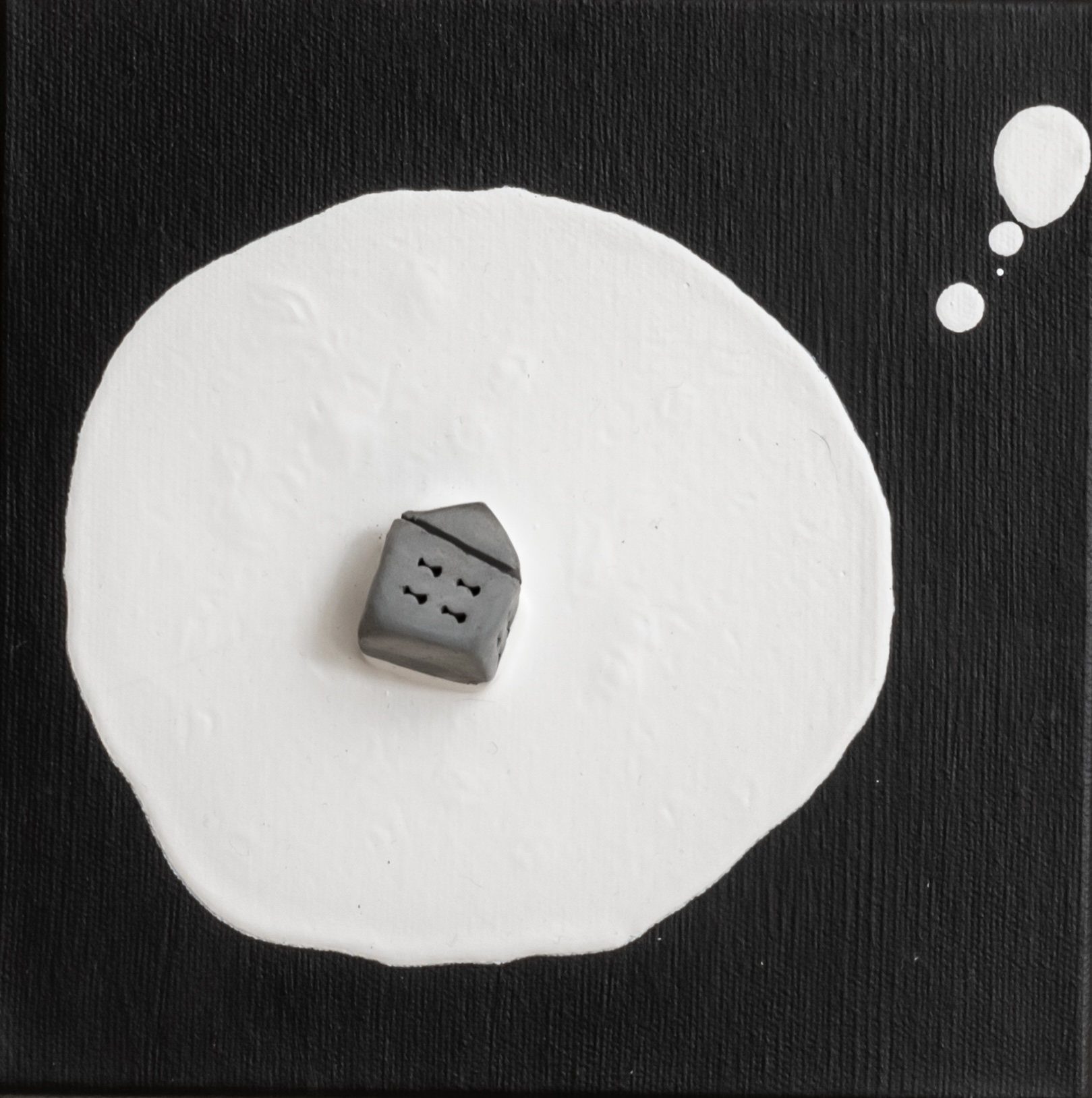 The places no30   ceramic & acrylic on canvas20 cm x 20 cm