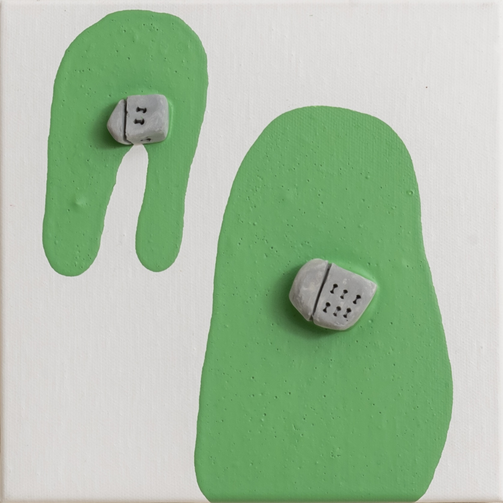 The places no44   ceramic & acrylic on canvas20 cm x 20 cm