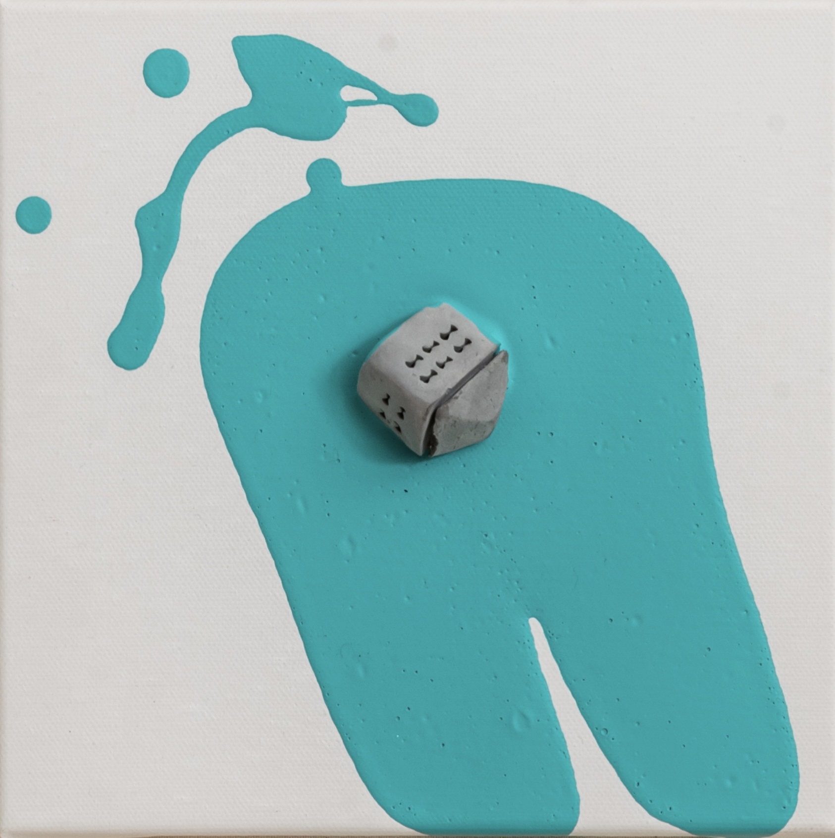 The places no23   ceramic & acrylic on canvas20 cm x 20 cm