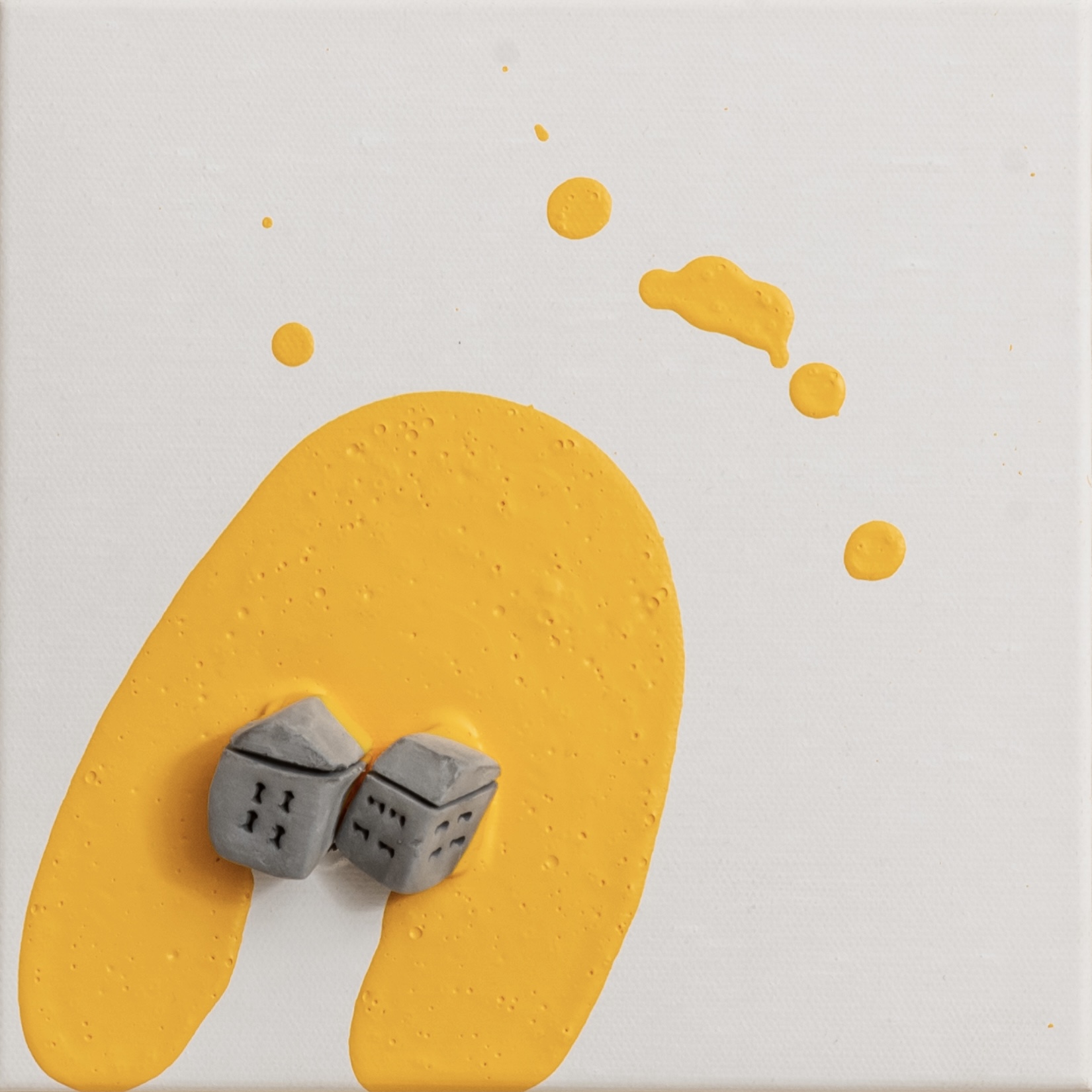 The places no41   ceramic & acrylic on canvas20 cm x 20 cm