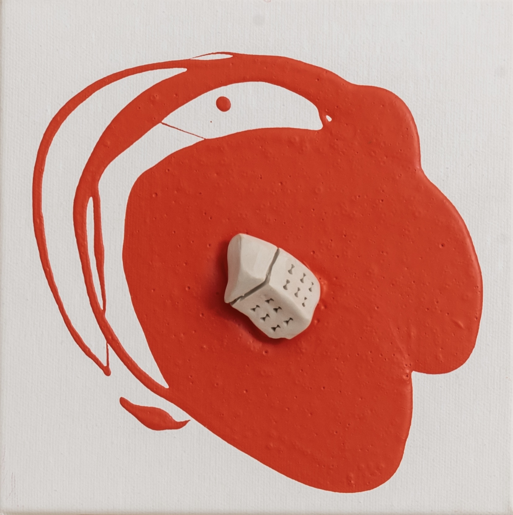 The places no31   ceramic & acrylic on canvas20 cm x 20 cm