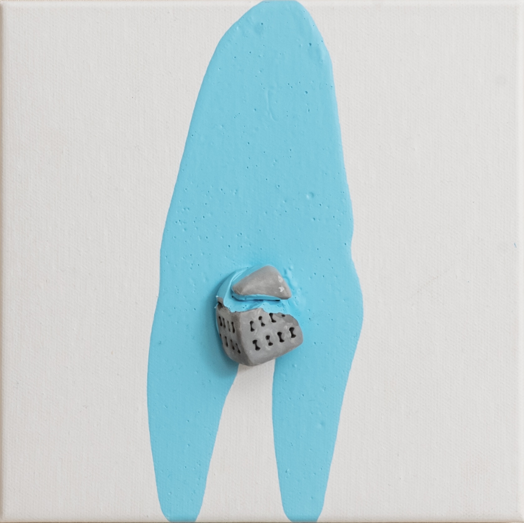 The places no34   ceramic & acrylic on canvas20 cm x 20 cm