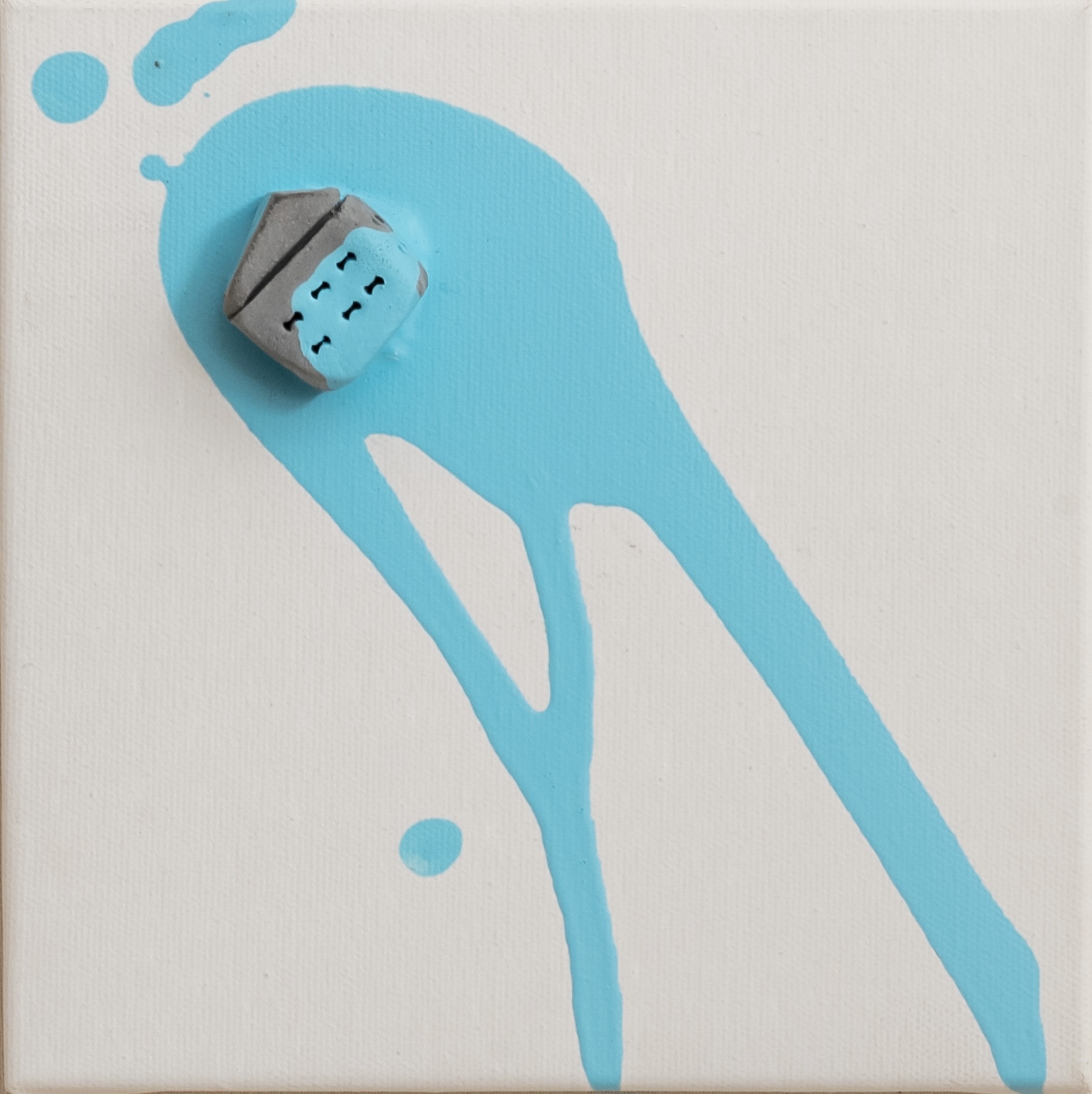 The places no24   ceramic & acrylic on canvas20 cm x 20 cm