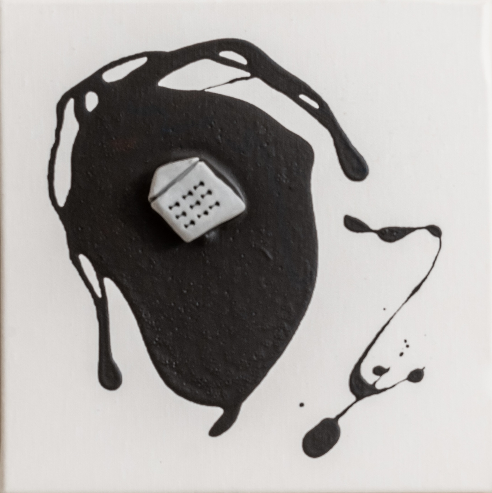 The places no18   ceramic & acrylic on canvas20 cm x 20 cm