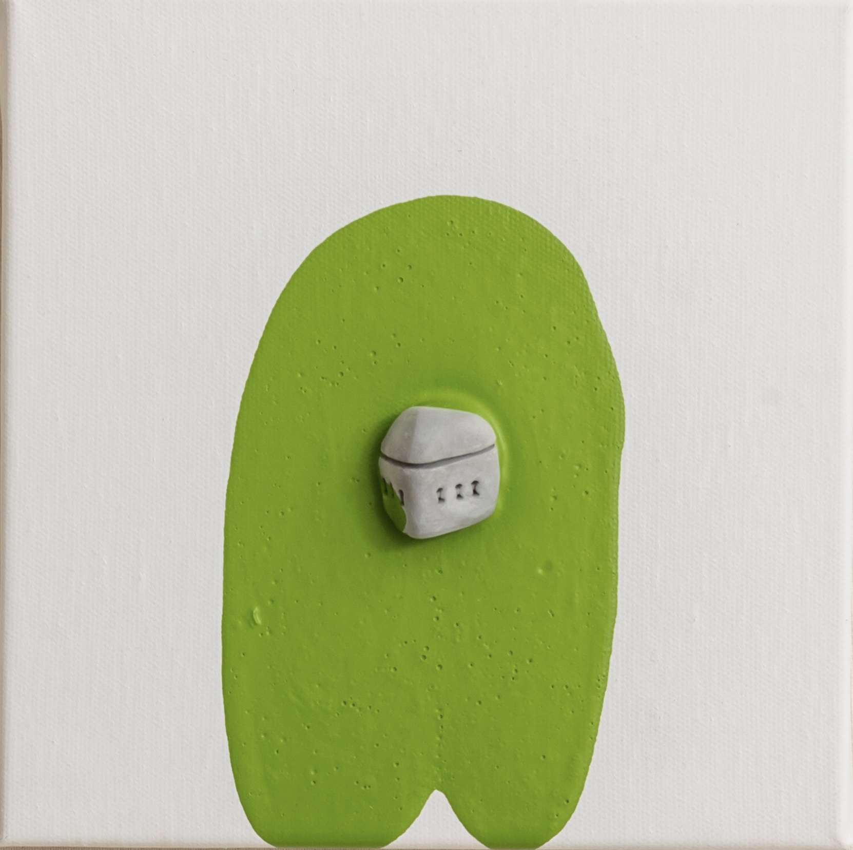 The places no45   ceramic & acrylic on canvas20 cm x 20 cm